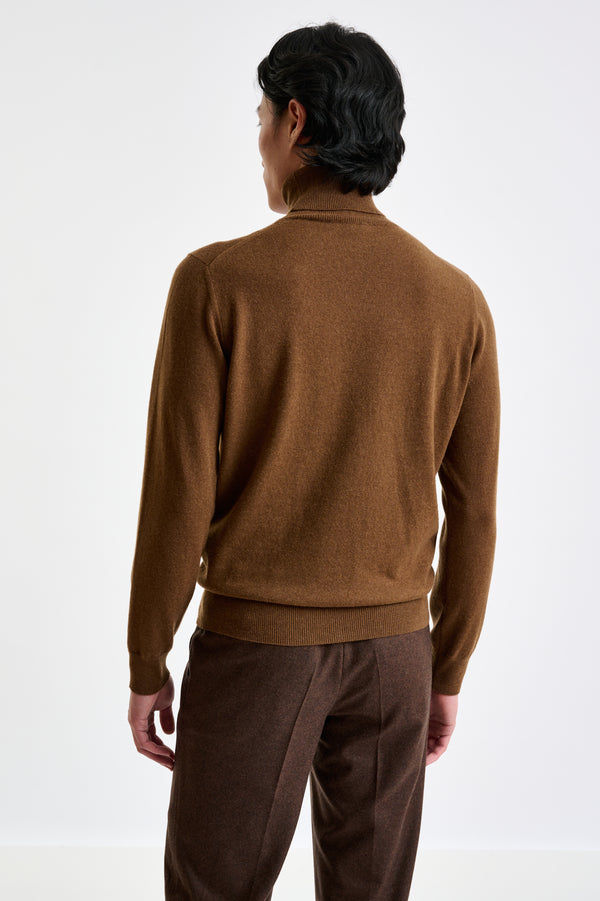 Scabal Tobacco 100% Cashmere Drumberg Rollneck Knitwear