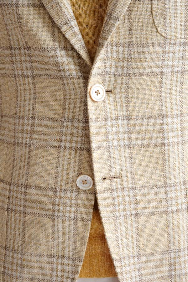 Scabal Yellow Check Cotton & Linen Kenton Jacket Amalfi Trend