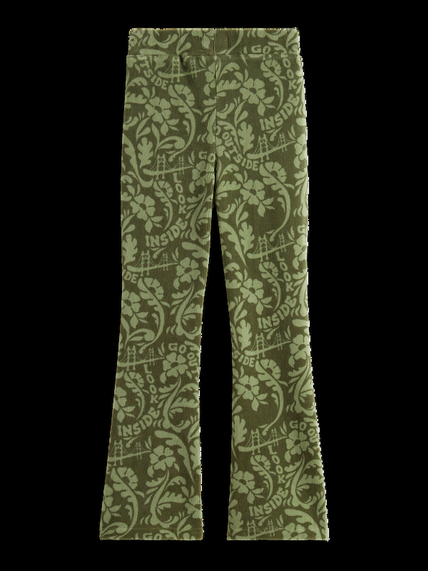 Scotch & Soda ALLOVER PRINTED VELVET CORD FLARED LEGGING