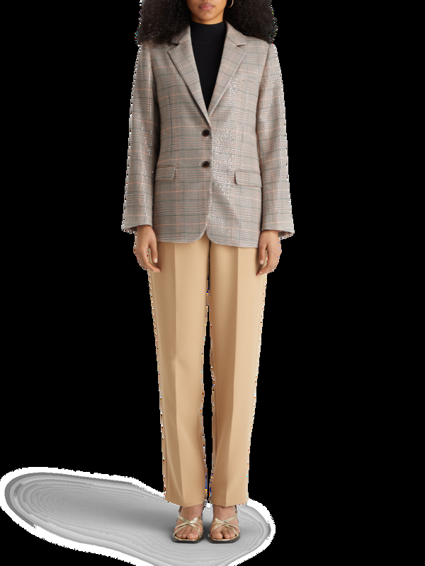 scotch & soda Boyfriend sb blazer met Prince of Wales-ruit en pailletten
