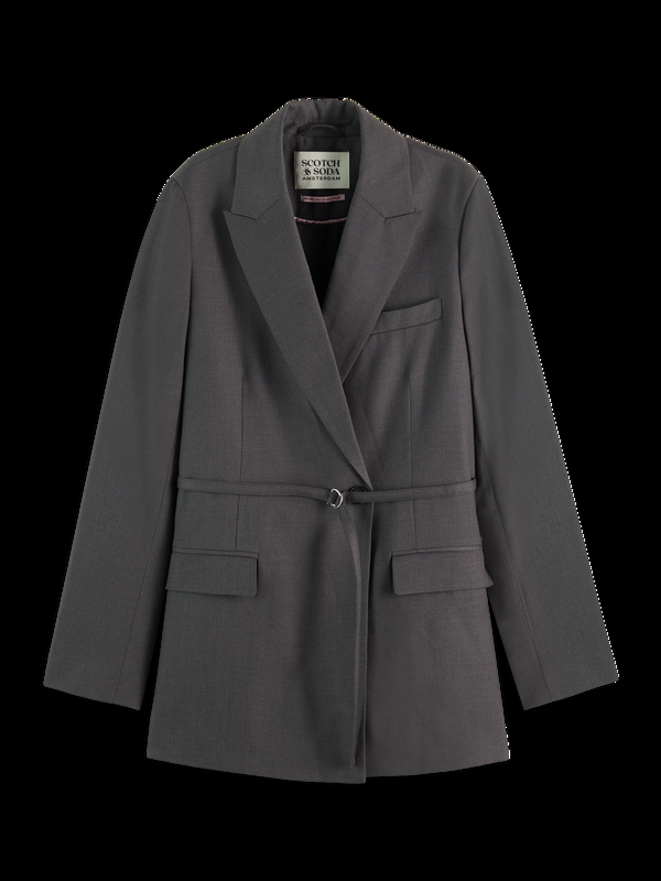 scotch & soda CORE DB TROPICAL WOOL BOYFRIEND BLAZER WITH BELT
