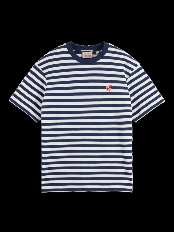 Scotch & Soda Core - Het Gestreept T-shirt Met Vrije Geestvredesvogel