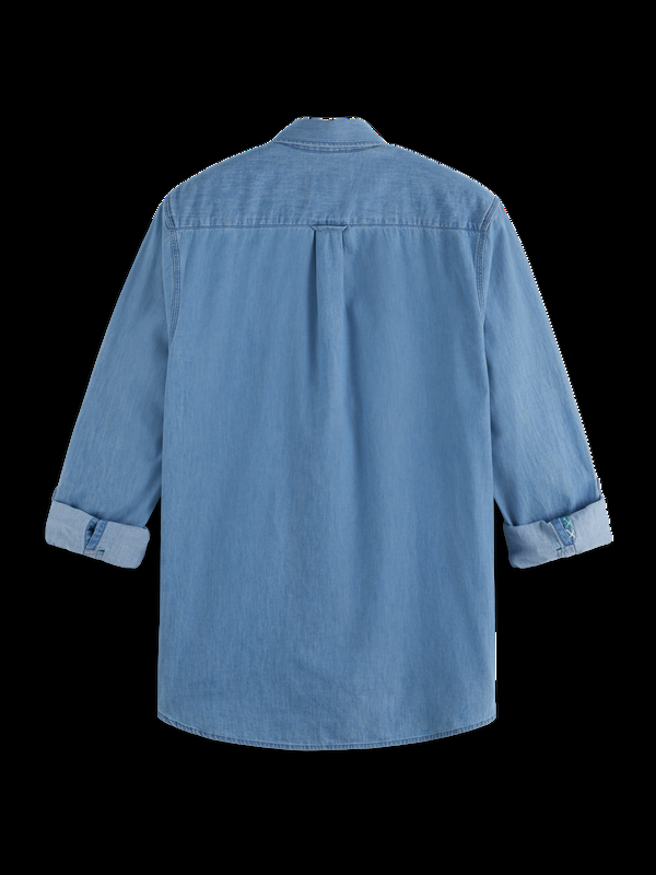 Scotch & Soda Easy Lightweight Denim Shirt With Sleeve Adjusters