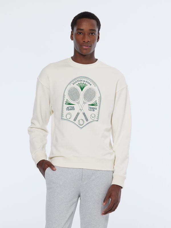 scotch & soda Embroidered chest artwork relaxed fit sweatshirt