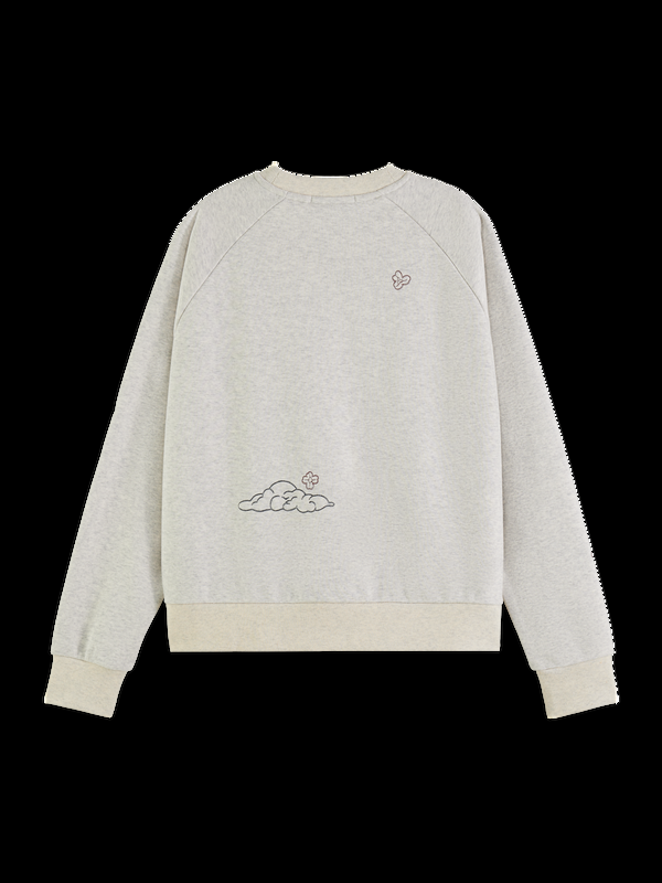 Scotch & Soda EMBROIDERED RAGLAN RELAXED FIT SWEATSHIRT