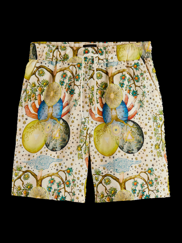 Scotch & Soda Favoriete Bermuda Met Print Van De Ambassade Van De Vrije Geest