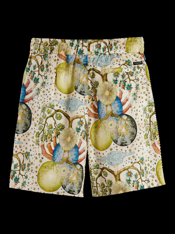 Scotch & Soda Favoriete Bermuda Met Print Van De Ambassade Van De Vrije Geest