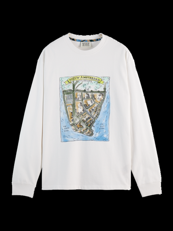 Scotch & Soda Front Artwork Relaxed Fit Long Sleeve T-shirt