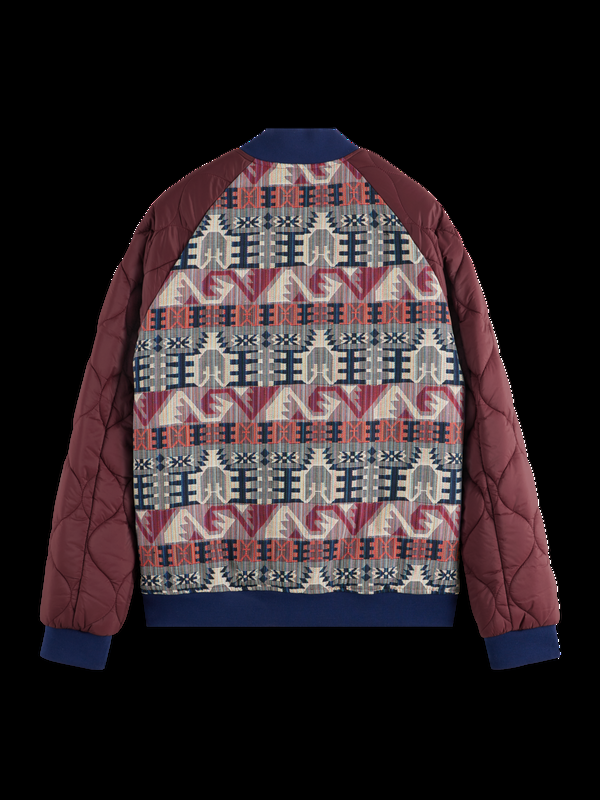 Scotch & Soda Gewatteerd Bomberjack Van Jacquard En Nylon