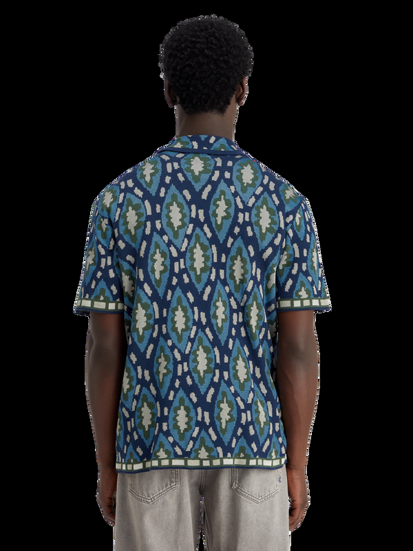Scotch & Soda Jacquardgebreid Overhemd Met Korte Mouwen