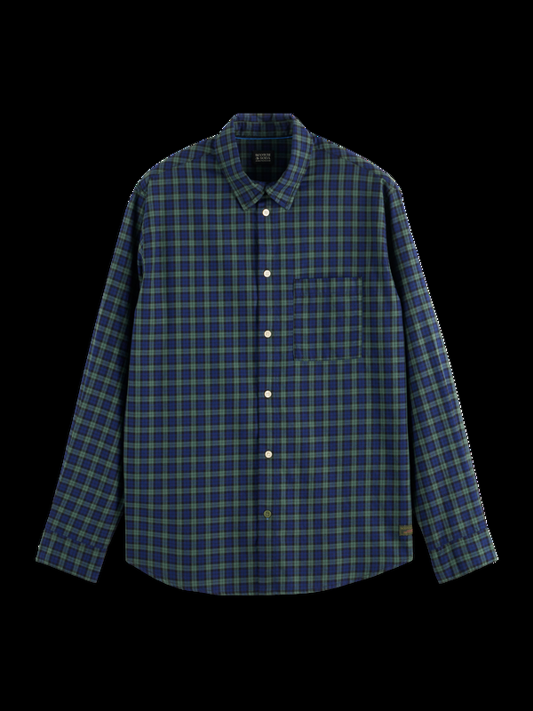 Scotch & Soda Lichtgewicht Flanellen Geruit Overhemd Met Ontspannen Pasvorm