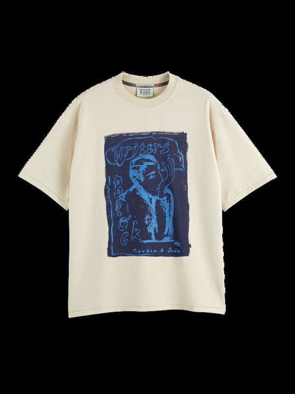 Scotch & Soda Losvallend T-shirt Met Print Aan De Voorkant