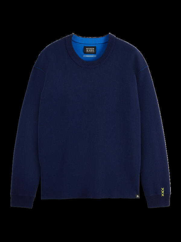 Scotch & Soda Merino Double Face Dropped Shoulder Crewneck