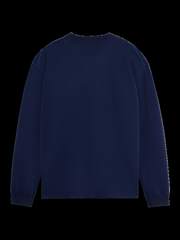 Scotch & Soda Merino Double Face Dropped Shoulder Crewneck