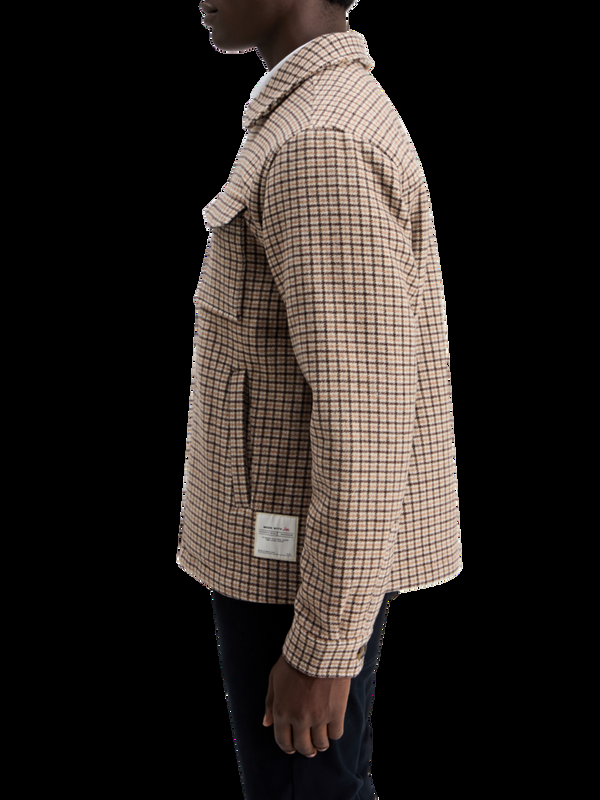 Scotch & Soda Overshirt Met Ritssluiting Van Een Wolmix