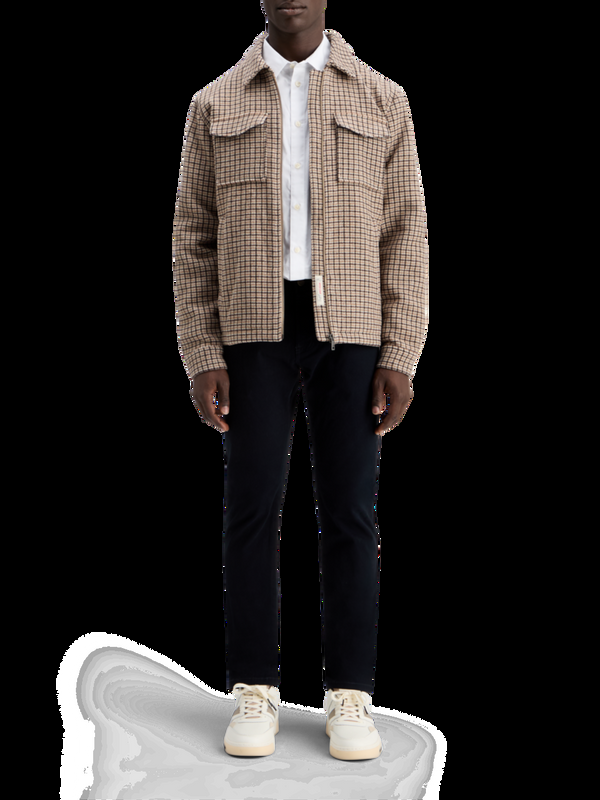 scotch & soda Overshirt met ritssluiting van een wolmix