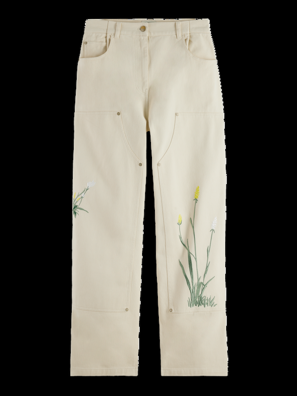 Scotch & Soda Raine - High Rise Wide Leg Embroidered Pant