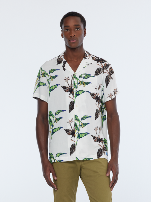 scotch & soda Regular fit short sleeve AOP viscose shirt
