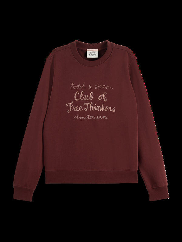 Scotch & Soda Regular-fit Sweatshirt Met Artwork Op De Borst