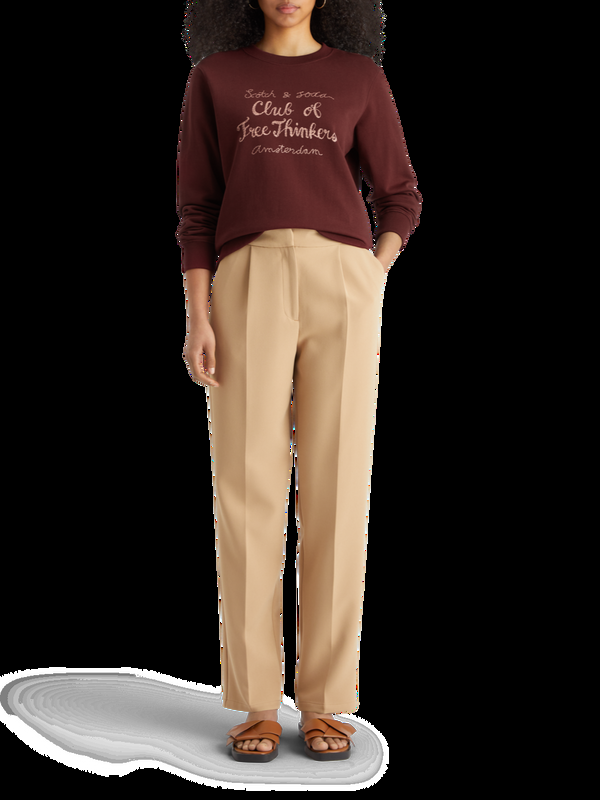 scotch & soda Regular-fit sweatshirt met artwork op de borst