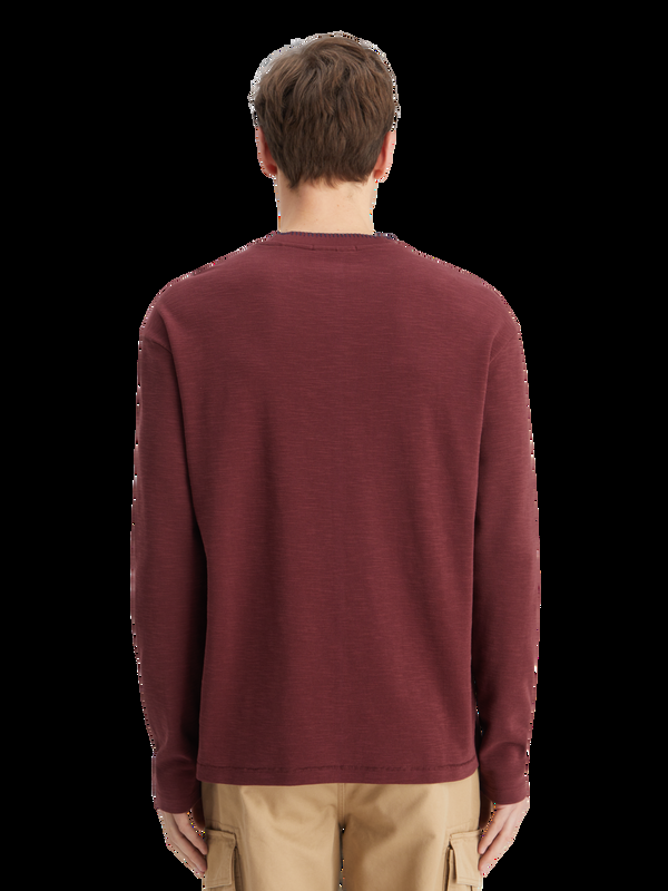 Scotch & Soda Relaxed Fit Slub T-shirt Met Lange Mouwen In Dekensteek