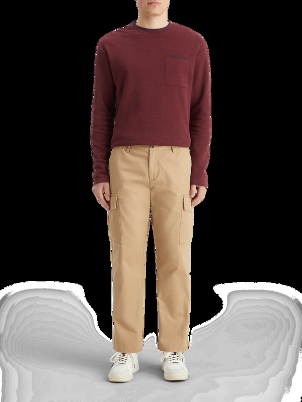 scotch & soda Relaxed fit slub T-shirt met lange mouwen in dekensteek