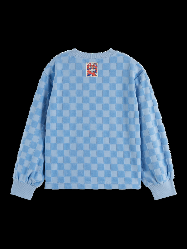 Scotch & Soda RELAXED-FIT VELOUR CHECKERBOARD CREWNECK