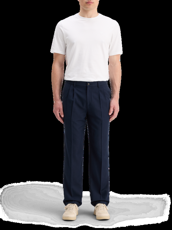 scotch & soda RELAXED STRAIGHT FIT PLEATED WOOL BLEND CHINO