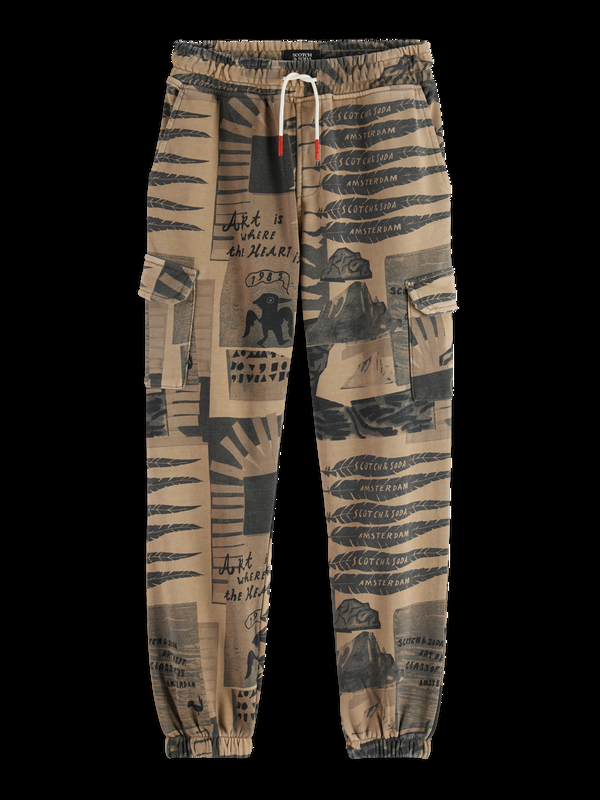 scotch & soda All-over printed cargo sweatpants