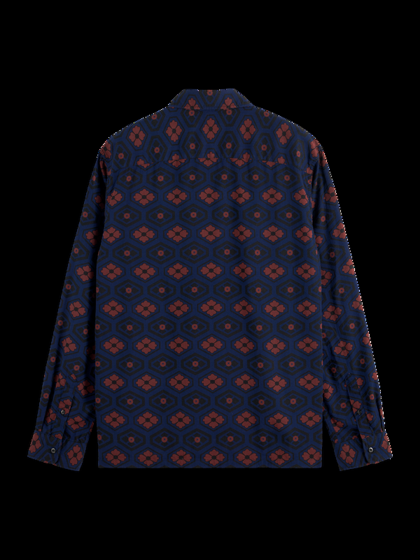 Scotch & Soda Bedrukt Seersucker Overhemd