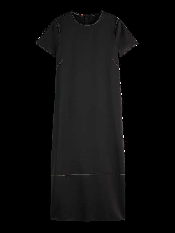 scotch & soda CONTRAST STITCHING SATIN DRESS