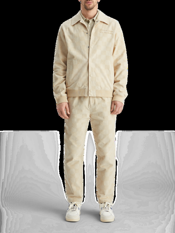 scotch & soda Corduroy collegejack met ruitdessin