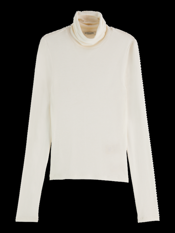 Scotch & Soda CORE ROLL UP NECK LONG SLEEVE T-SHIRT