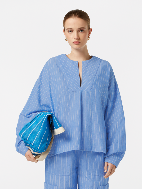 scotch & soda Cotton Linen bib shirt