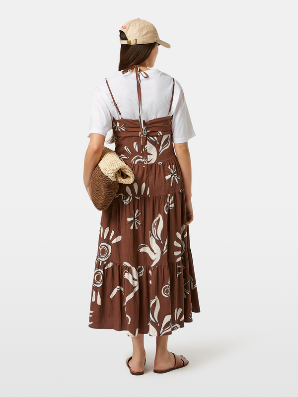 Scotch & Soda Cotton Seersucker Midi Dress