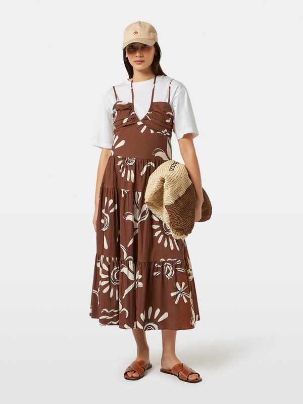 scotch & soda Cotton seersucker midi dress