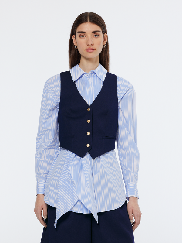 scotch & soda Cross back gabardine twill waistcoat