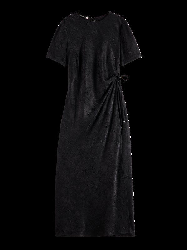 Scotch & Soda Crushed Satin Wrap Dress