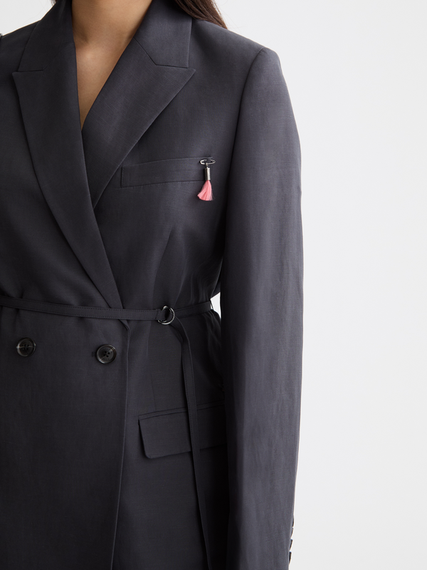 Scotch & Soda Double Breasted Belted Drapey Blazer