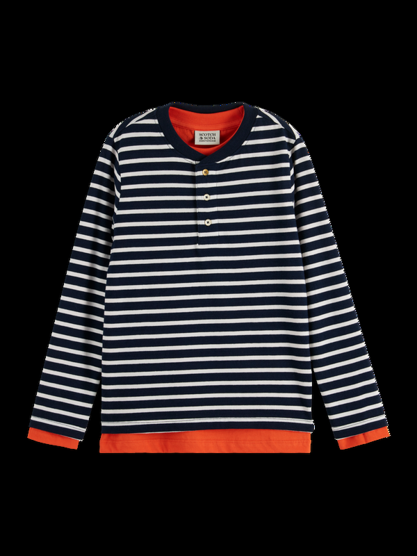 scotch & soda DOUBLE LAYERED LONG-SLEEVED T-SHIRT