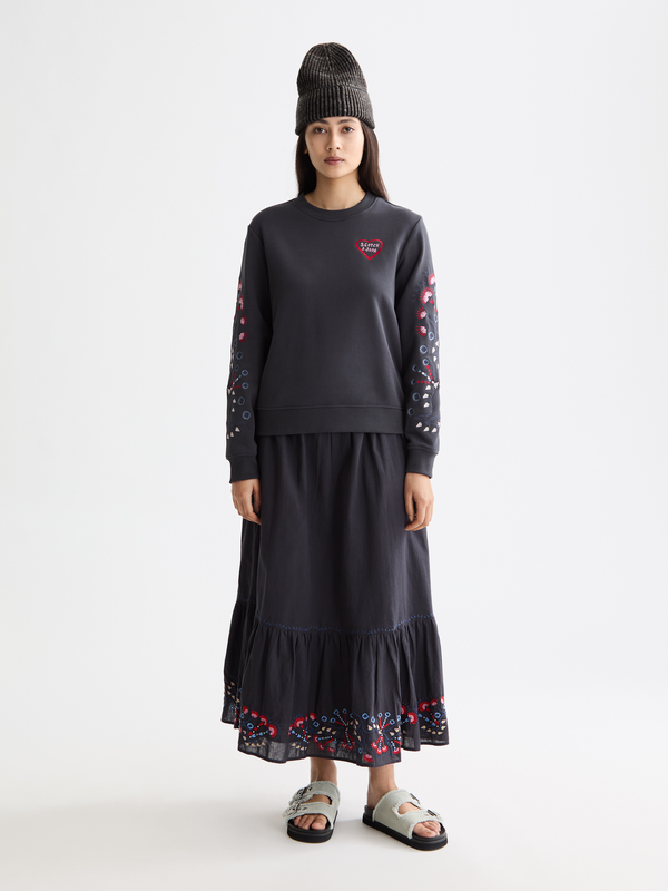 Scotch & Soda Embroidered Regular Fit Sweatshirt