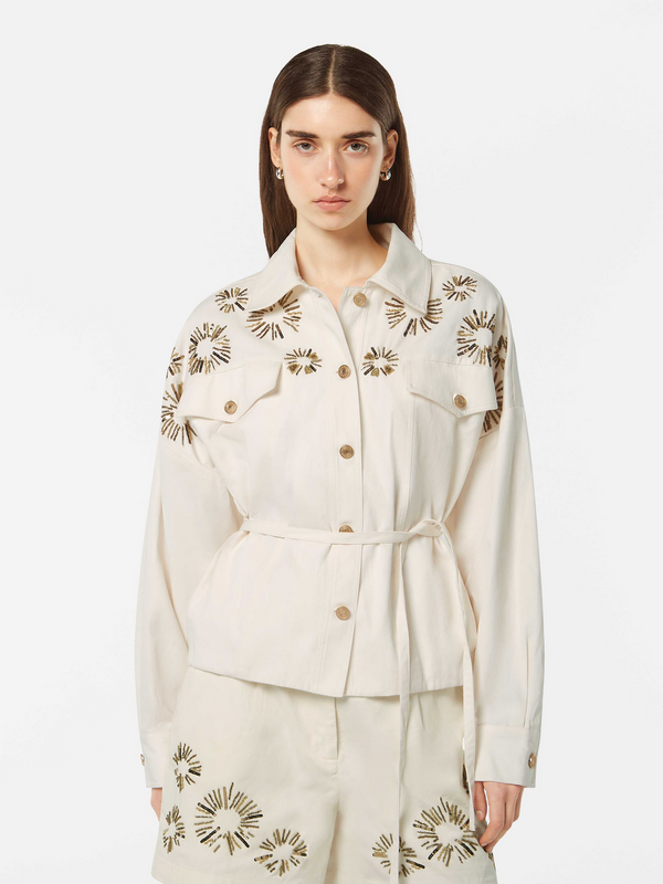 scotch & soda Embroidered Trucker Jacket