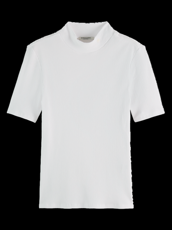 Scotch & Soda Essentials Mock Neck Rib T-shirt
