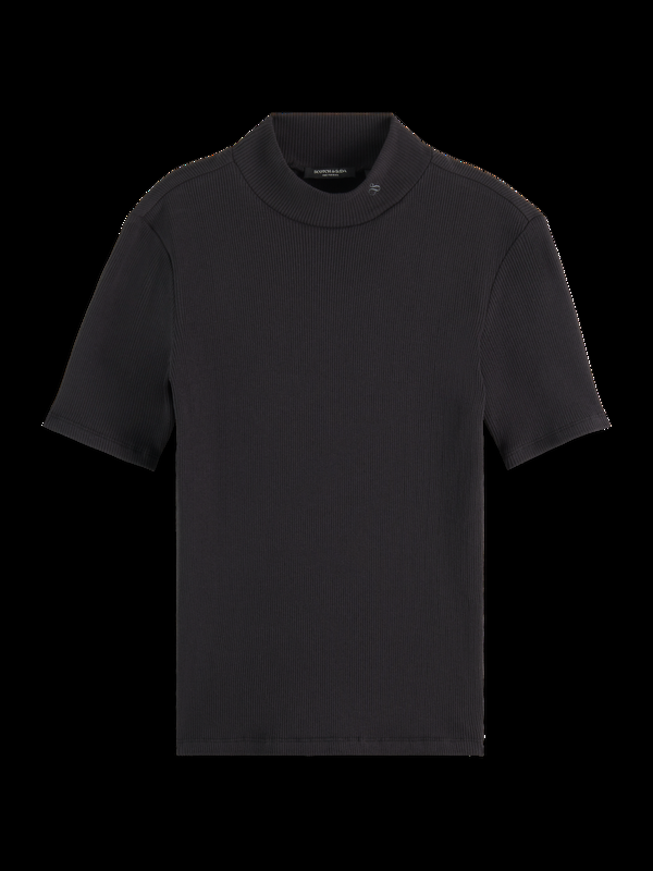 scotch & soda Essentials Mock neck rib t-shirt