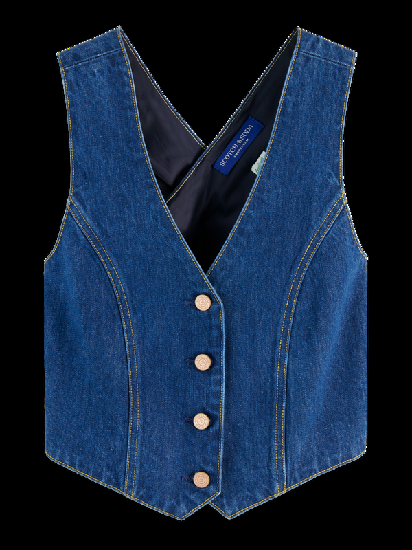 Scotch & Soda Fitted Denim Waistcoat City Fresh