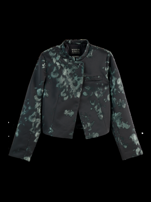 Scotch & Soda Floral Jacquard Cropped Blazer