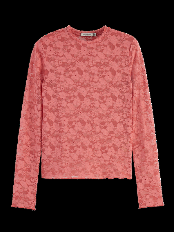 Scotch & Soda Floral Lace LS T-shirt