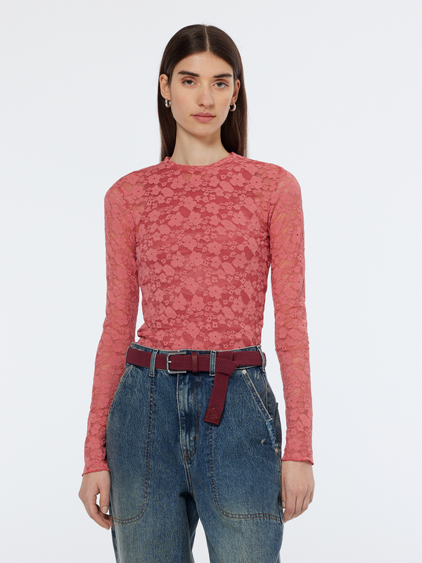 scotch & soda Floral lace LS T-shirt