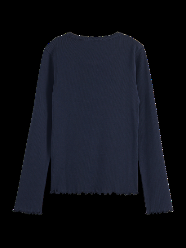 Scotch & Soda FREE MIND LONG SLEEVE RIB T-SHIRT