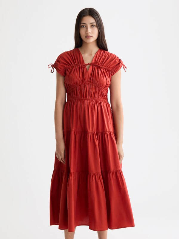 Scotch & Soda Gathered Midi Dress